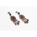 Earrings Silver 925 Sterling Dangle Drop Gift Women's Red Garnet Stones A959